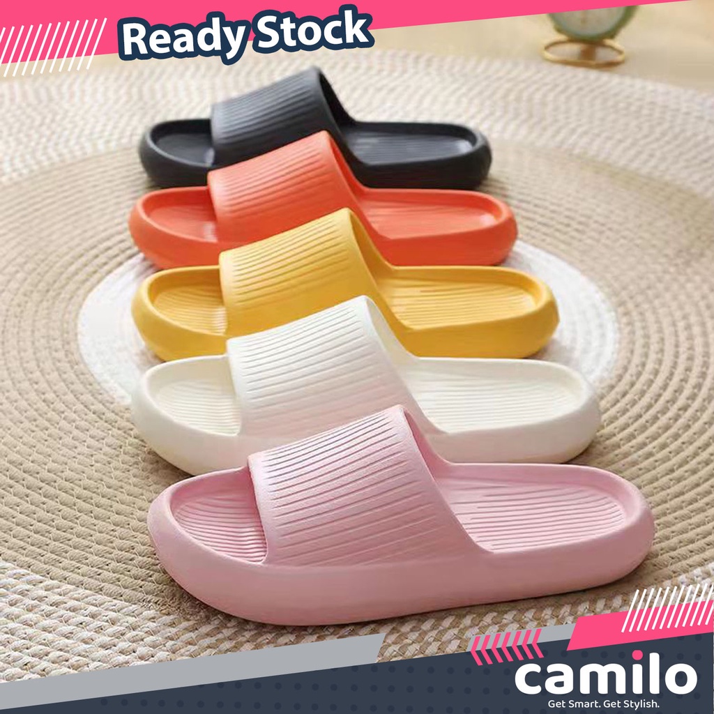 ☀CAMILO☀ Sandal Rumah Berkualitas Sandal Kamar Mandi Berbahan Empuk Sandal Karet Wanita Pria Couple  SD08