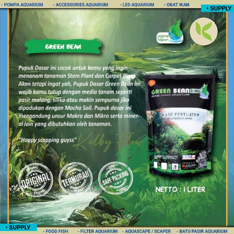 Jual Pupuk Dasar Aquair Aquascspe Aquarium Green Bean L Shopee Indonesia