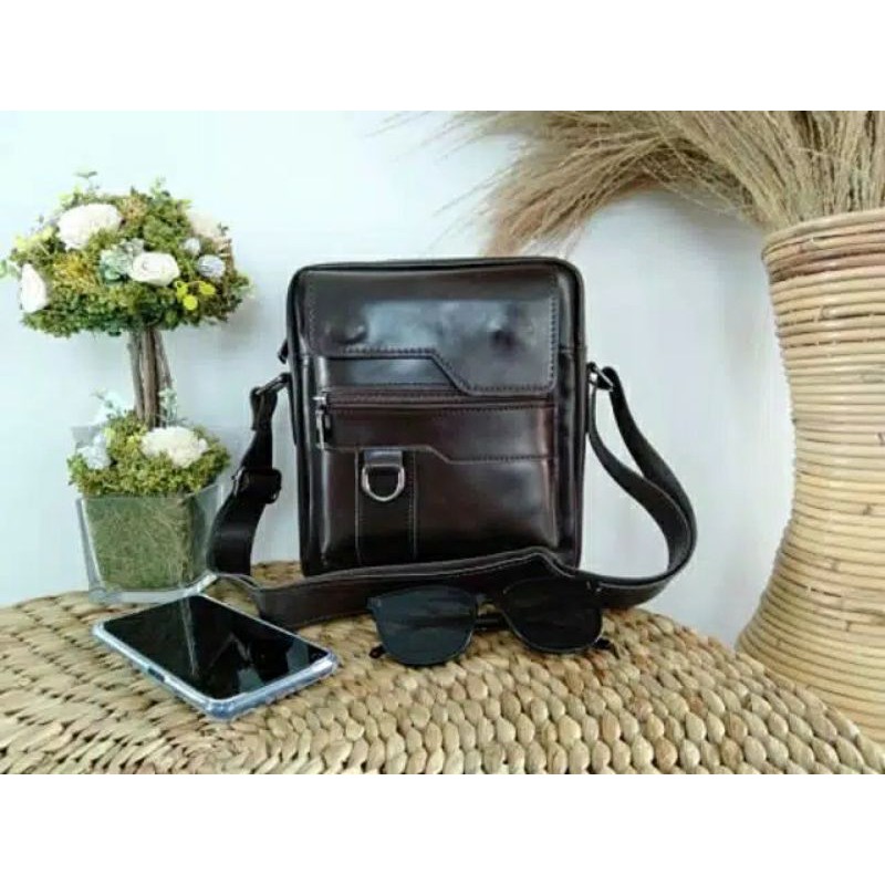 Tas Selempang Kulit / Tas Selempang Pria / Tas Selempang Kulit Asli Pria Wanita Premium Casual COD