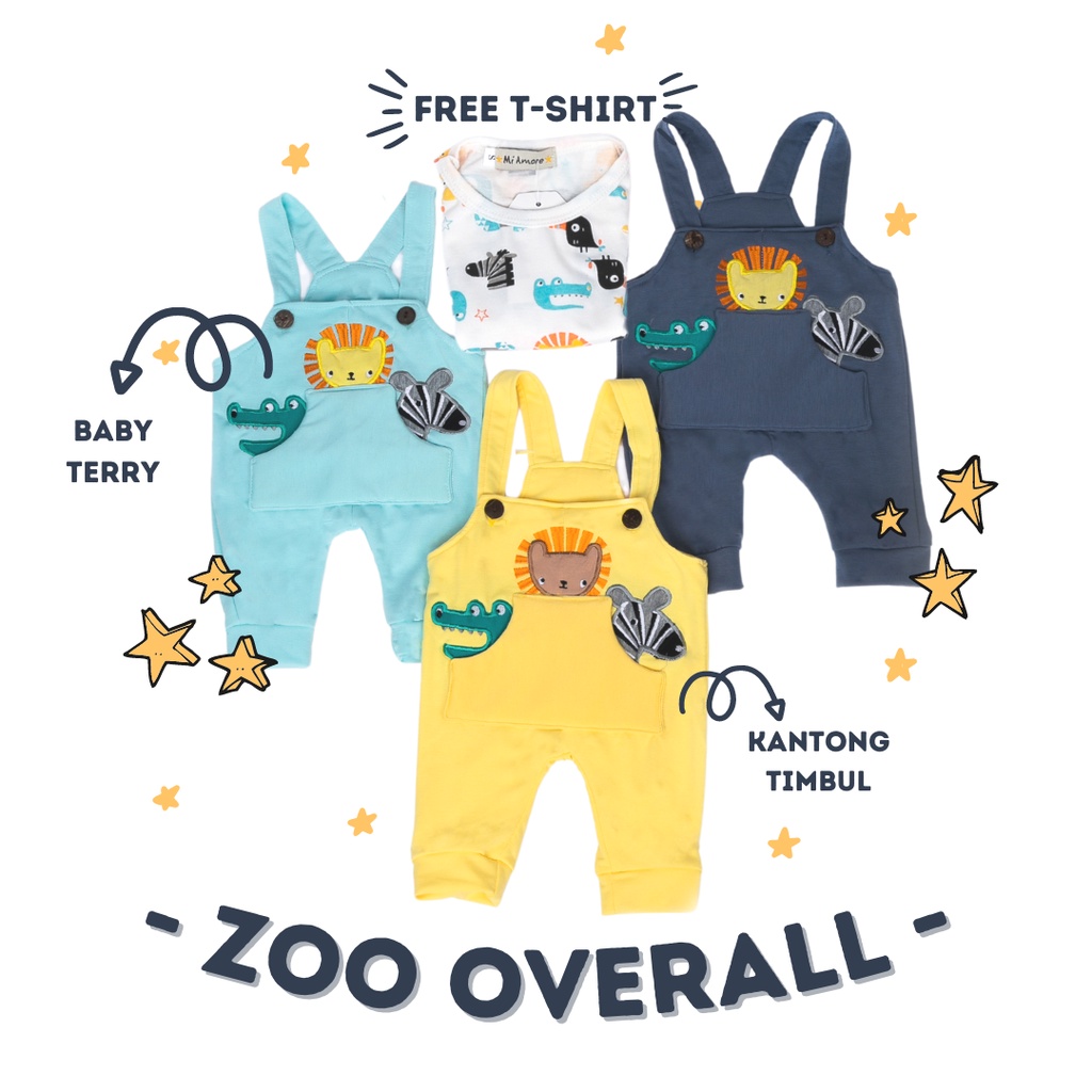 setelan overall cowok baby baju kodok bayi SNI lucu fashion ZOO OVERALL/ dobby the dino / led cloud 0 12 18 bulan 1 tahun cewek cowok unisex baju anak lucu