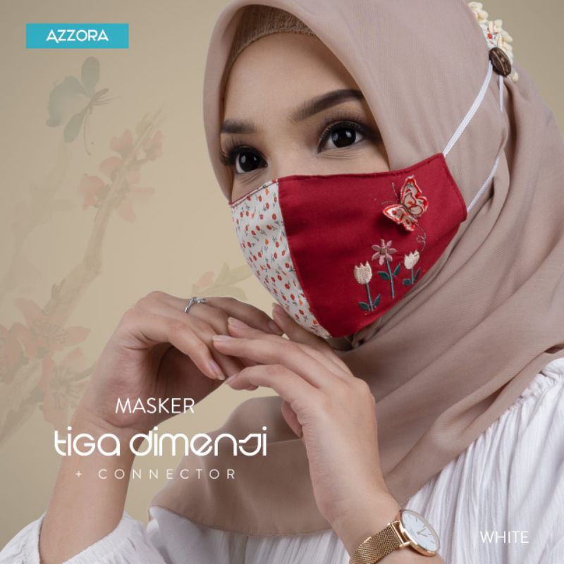 Masker Tiga Dimensi Free Connector Original Azzora Hijab