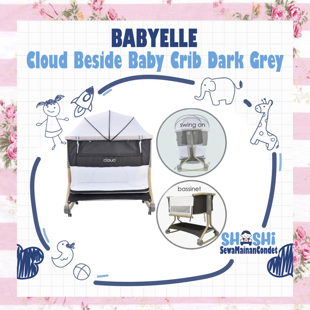 Sewa Babyelle Cloud Beside Baby Crib Grey