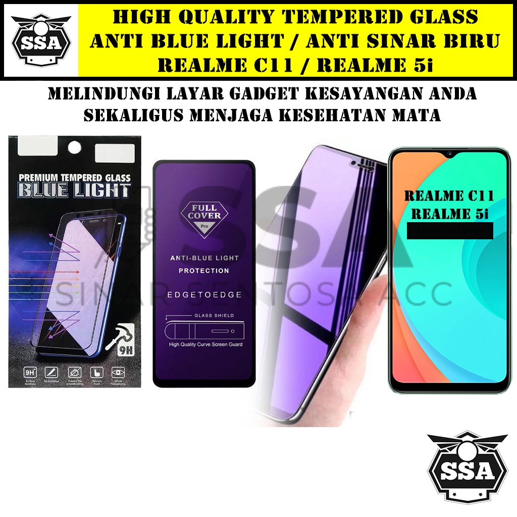 Tempered Glass Realme 5i / Realme C11 Anti Blue Light Anti Sinar Biru Real Me Ori Original Hp Pelindung Layar Temper Anti Lecet Gores TG Murah Berkualitas