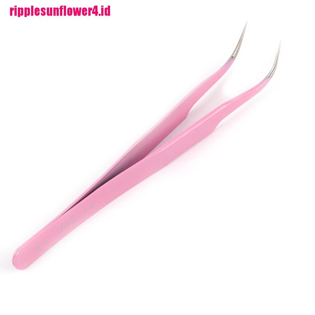 2pcs Penjepit Bulu Mata Extension Bahan Steel Warna Pink