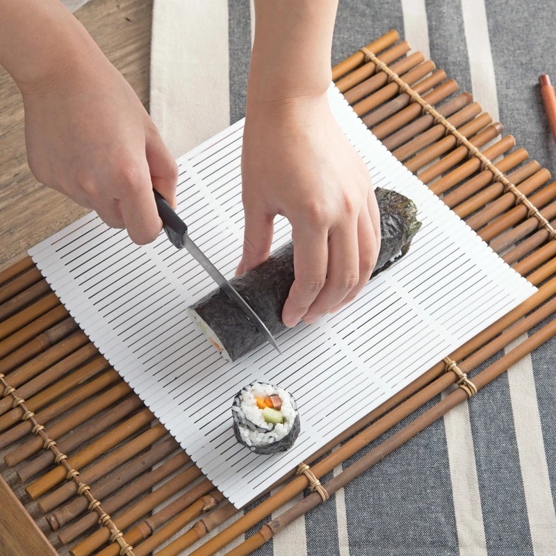 Diy Sushi Roller/Tikar Penggulung Sushi Portable Washable/Reusable Sushi Cake Roll Pad/Cetakan Pembuat Nasi Gulung Anti Lembab/Cooking Making Non Stick Press Bento Tool