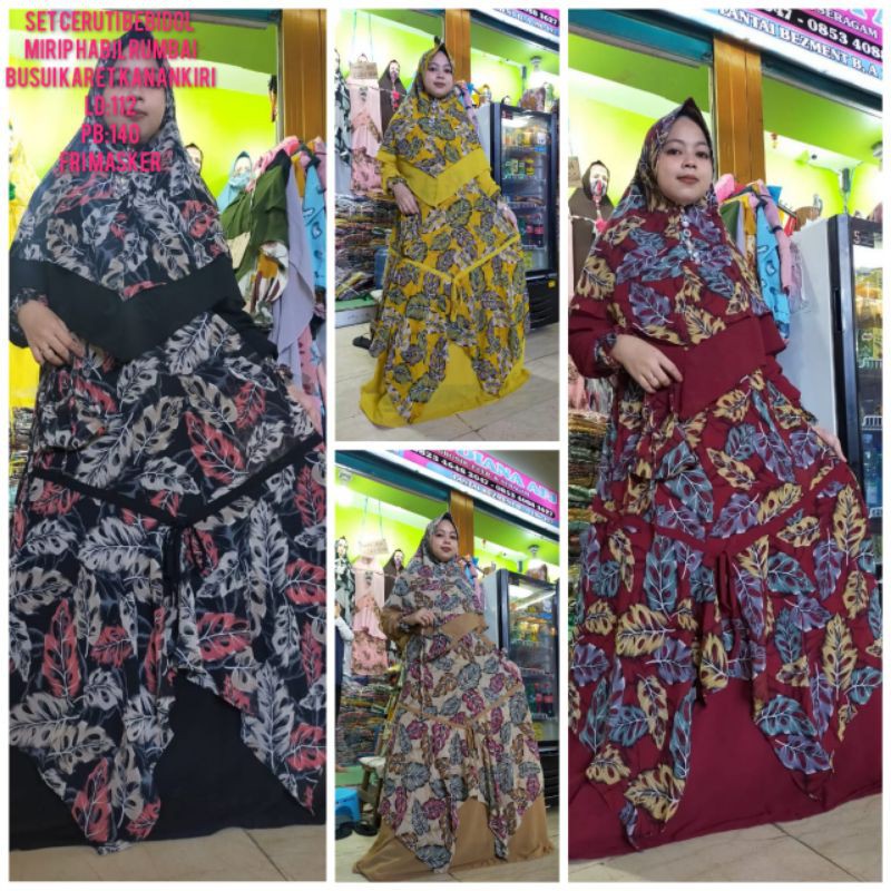 Gamis Syari Terbaru 2021/Model Gamis Terbaru Jumbo/Gamis Syar'i Ceruty Jilbab Janda BolOng JumBo.