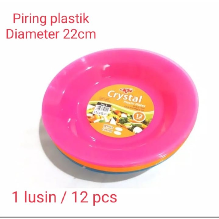 Piring Plastik Diameter Besar 22cm / 1 Lusin