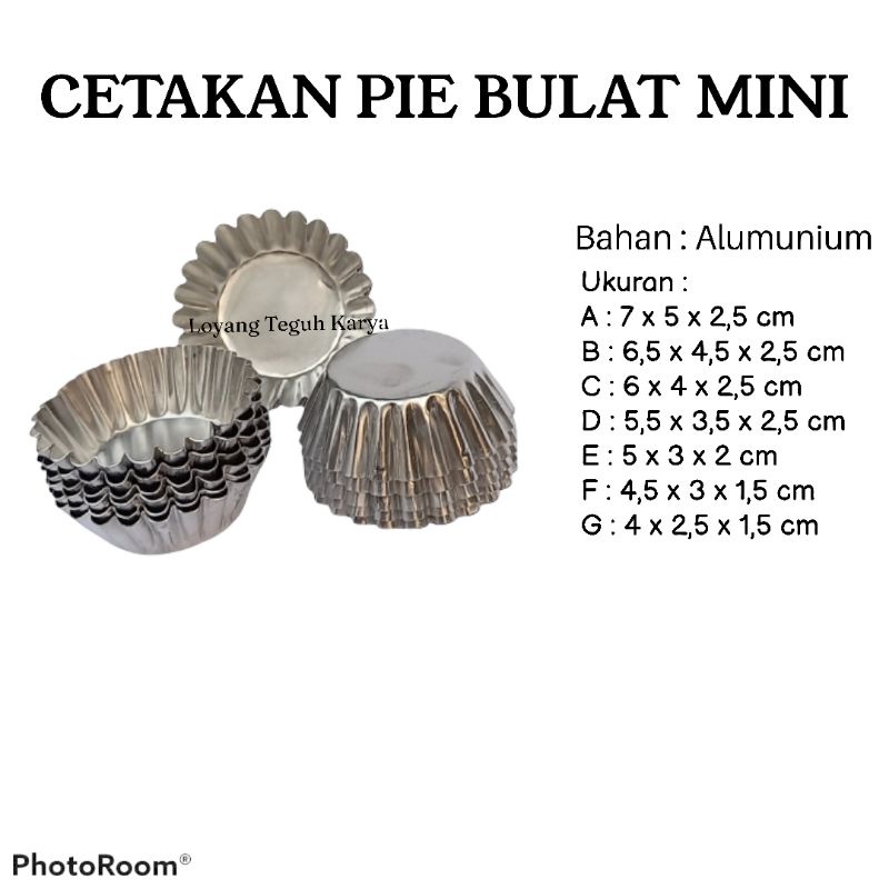 Cetakan Pie Bulat Mini /Cetakan Kue Pie Susu/Cetakan Pai / kodi isi 20 pcs