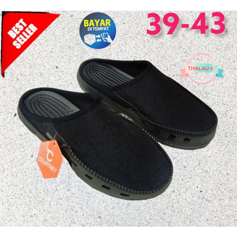SEPATU SELOP COURTNEY BRENDY, SELOP SANTAI, SELOP SLIP ON PRIA TERBARU 39-43.