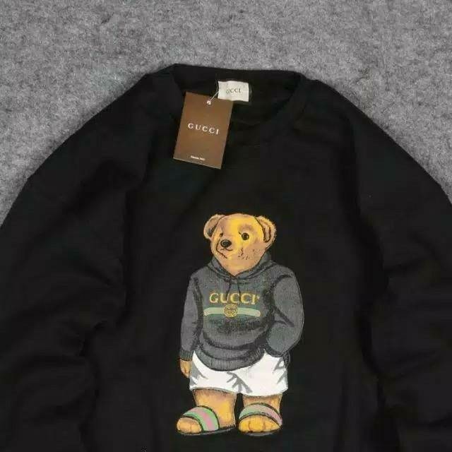 Jaket Sweater Crewneck GCC BEAR PICT – Black Edition Fashion Trendy Casual Pria Good Brand Quality