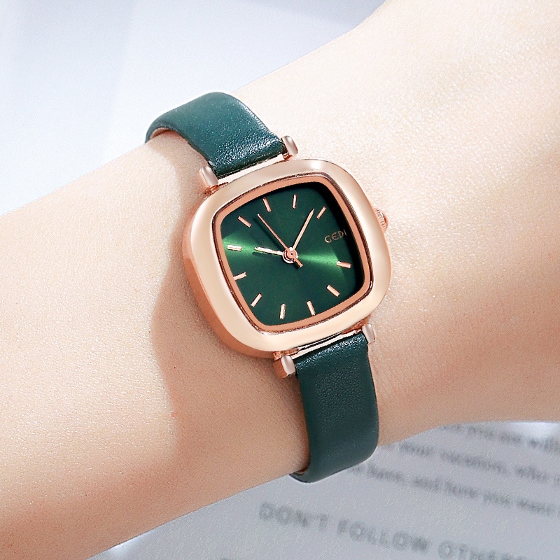 SANGCAKRA COD-Jam Tangan Wanita Korea Casual Dial Kotak Analog Quartz Strap PU High Quality Import New Model Unik - JW42