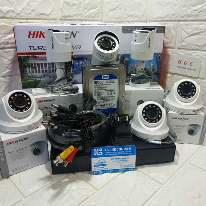 PAKET 6 KAMERA CCTV HIKVISION 2MP 1080P FULL HD DVR 8 CHANNEL