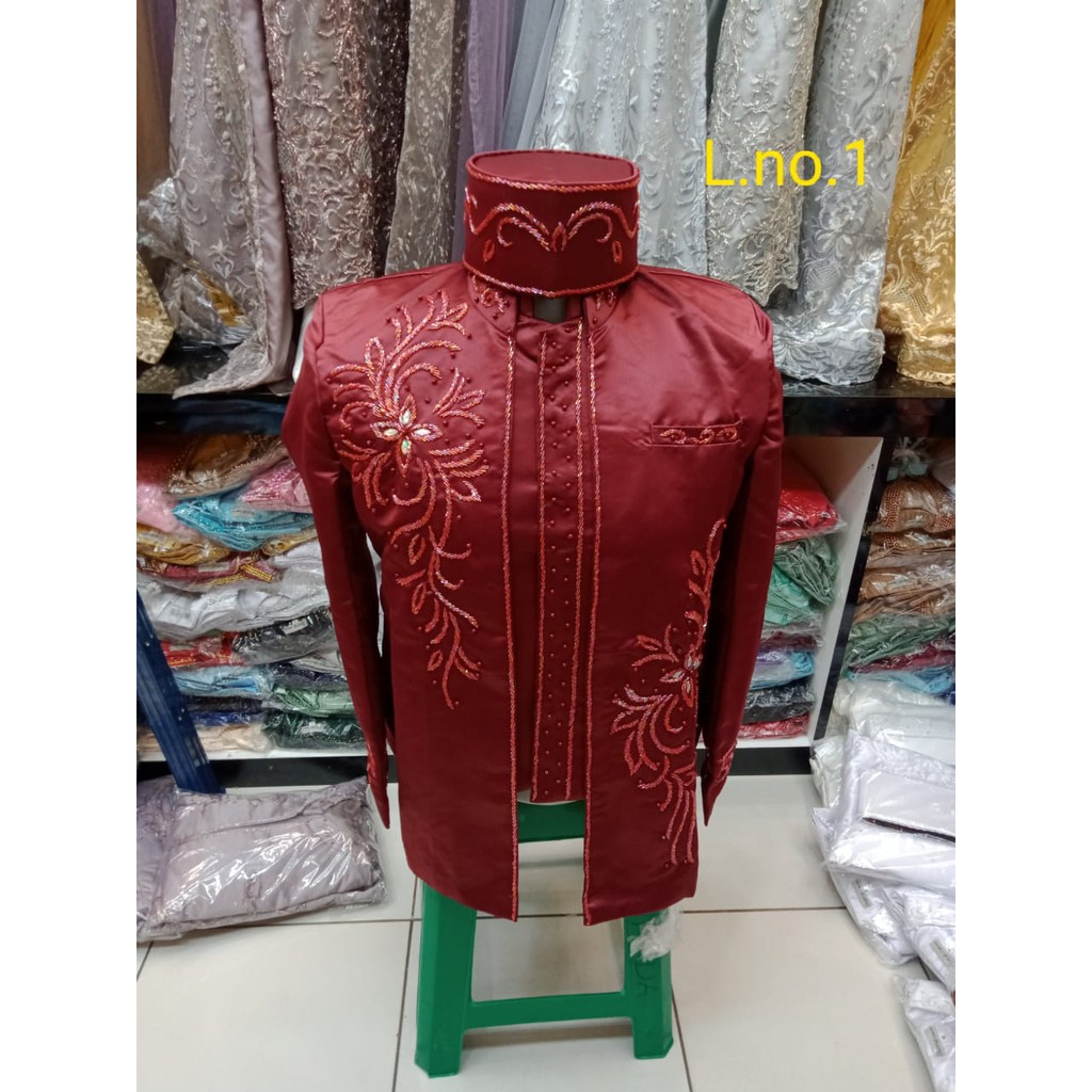 BESKAP PENGANTIN PAYET MERAH MAROON
