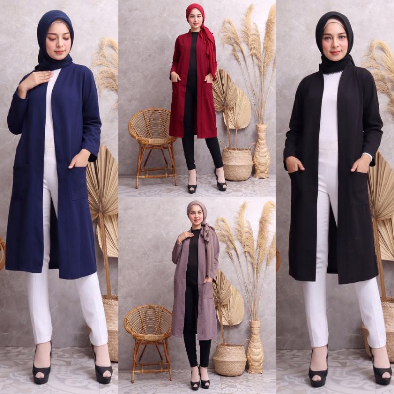 long cardigan panjang  kardigan polos wanita cardigan murah panjang