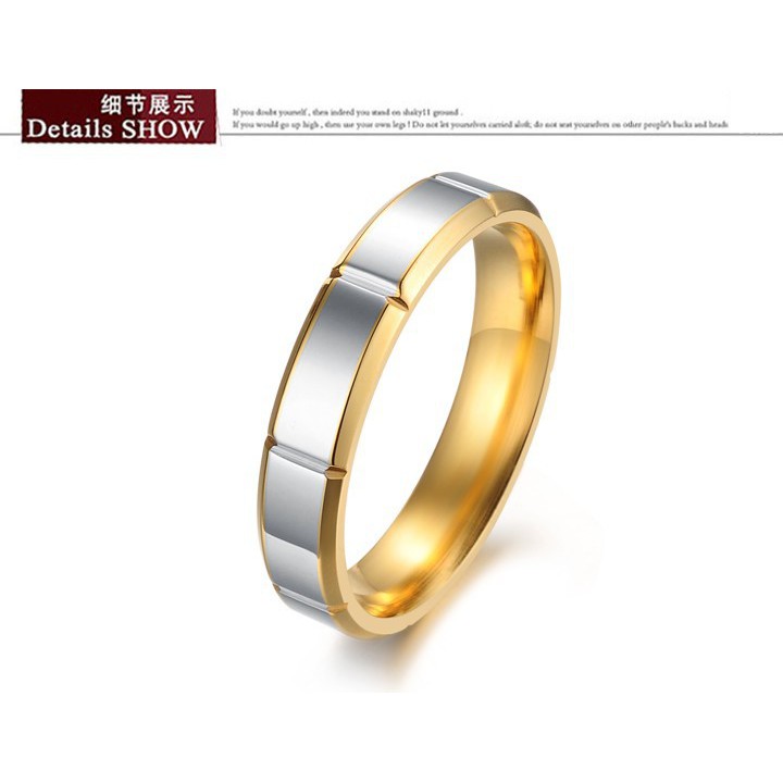 SALE / OBRAL Cincin Kawin / Tunangan / Cincin Couple Titanium Emas Perak CR296