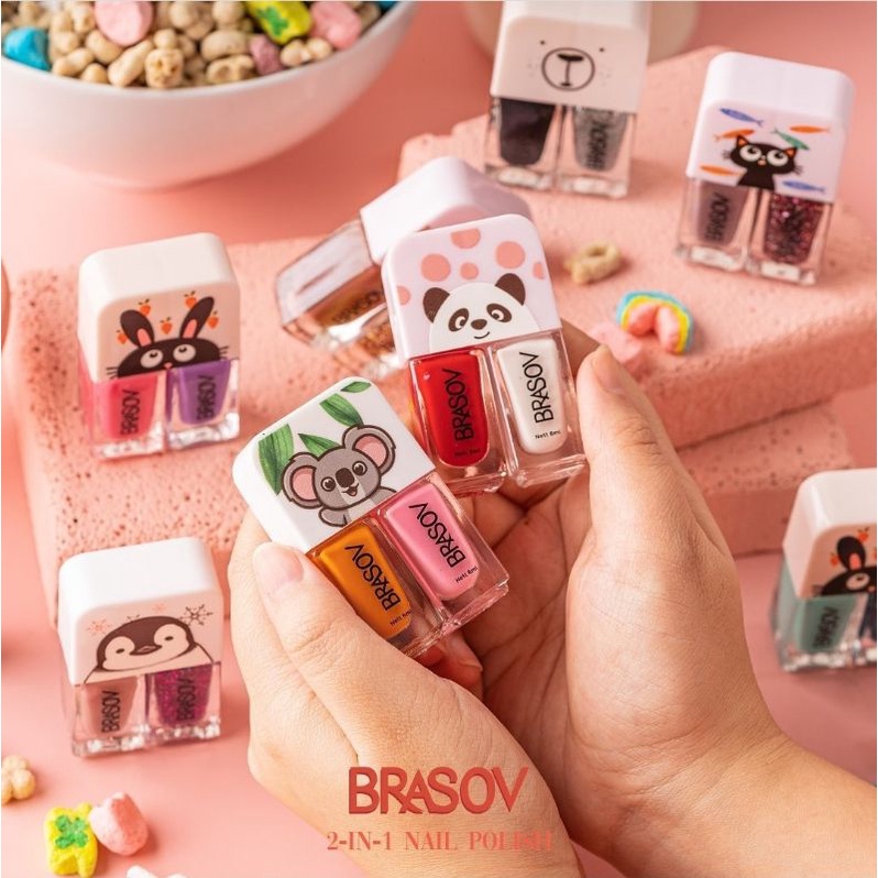 BRASOV 2 In 1 Nail Polish 6ml - Cat Kuku - Kutek