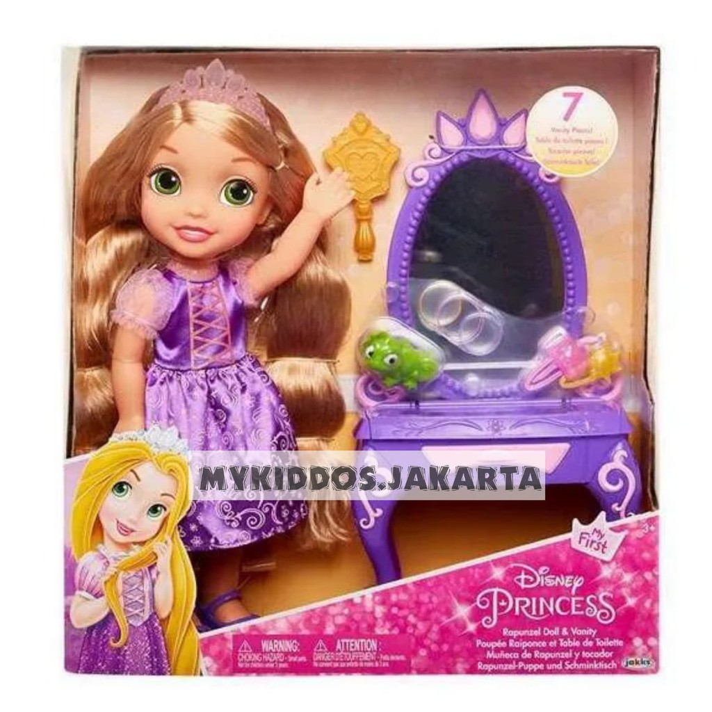 Boneka Disney Princess Rapunzel Doll Vanity Playset Original