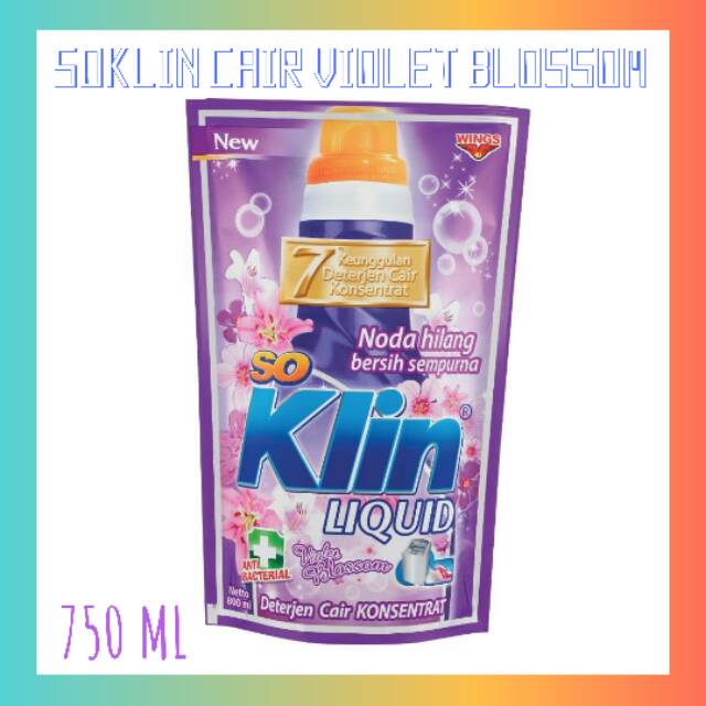 SO KLIN LIQUID DETERJEN CAIR VIOLET BLOSSOM PARFUME COLLECTION 750 ml soklin deterjen cair 750ml