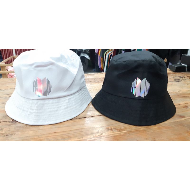 BUCKET HAT BTS PROOF HOLOGRAM/TOPI BUCKET LOGO PROOF HOLOGRAM DEWASA