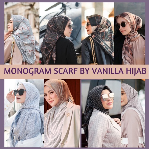 READY MONOGRAM BOLD KIND TRUE, NIRWANA SCARF BY VANILLA HIJAB/MONOGRAM BY WEARING KLAMBY