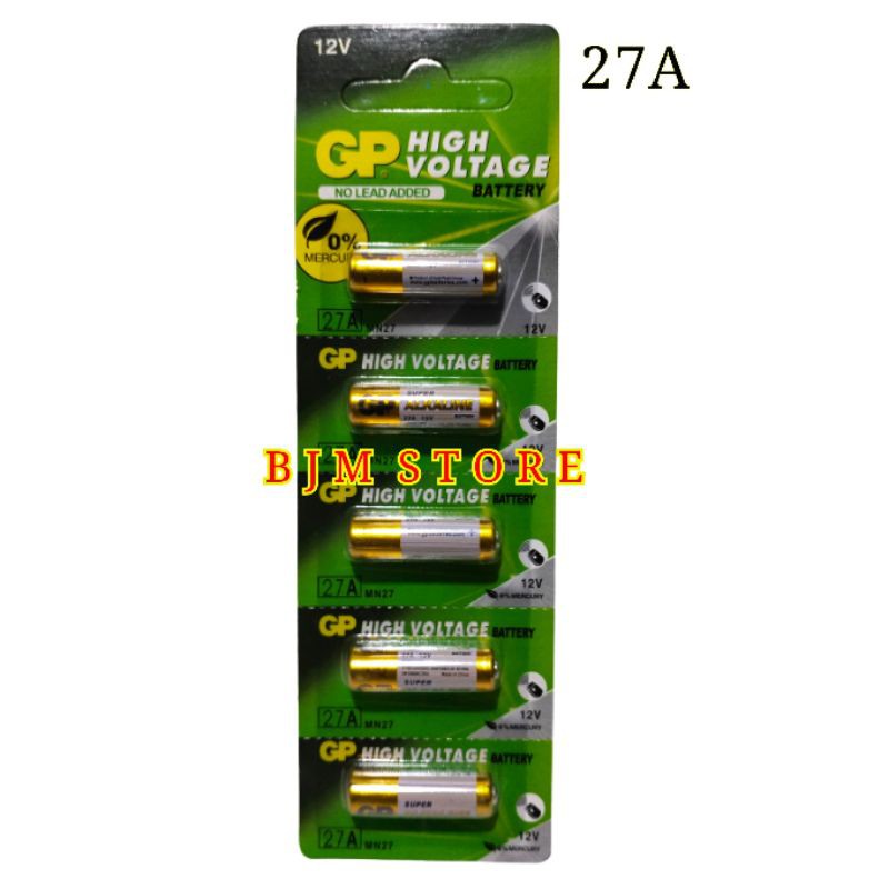 BATERAI GP 27A ALKALINE BATTERY 12VOLT ORIGINAL 1 STRIP