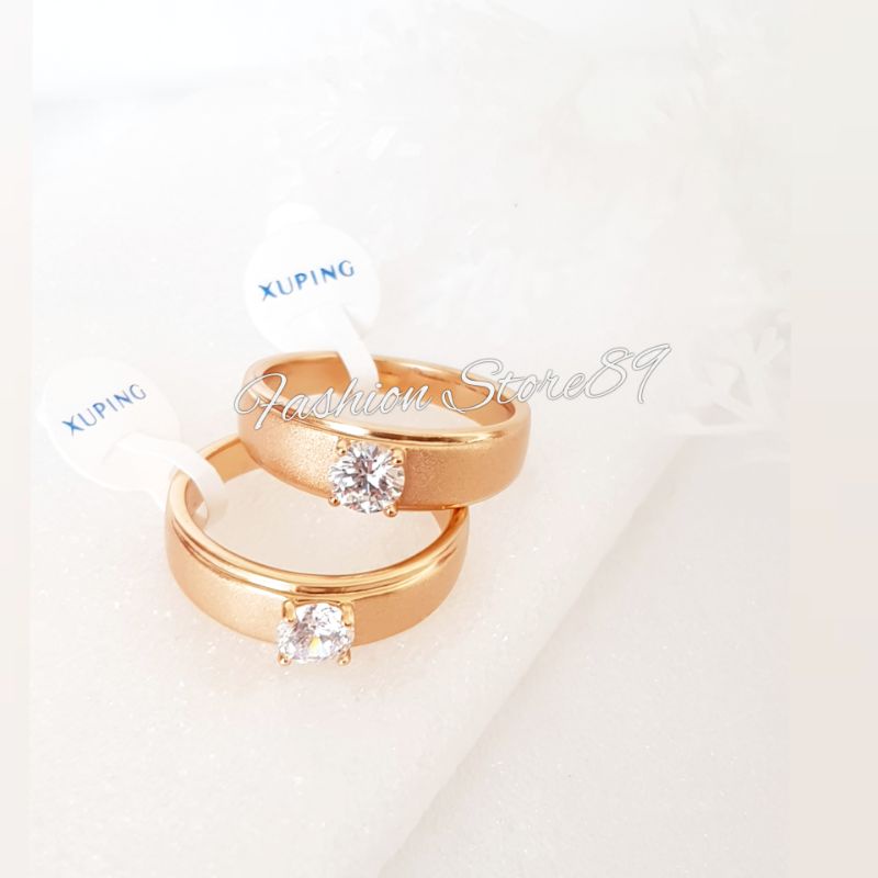 Xuping Couple Ring Cincin Couple Xuping BestQuality impor Cincin Nikah Cincin Pasangan Single Perhiasan lapis Emas Xuping Bestquality