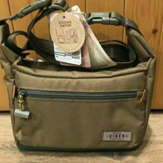 tas selempang camera eiger1989x-portege pouch black khaki ori