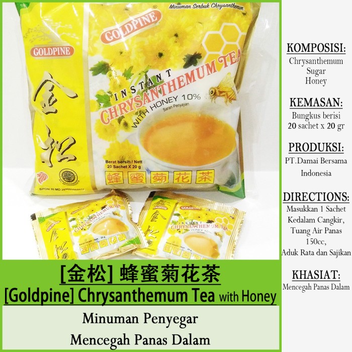 

(BISA COD) Teh chrysanthemum +madu goldpine isi 20bgks
