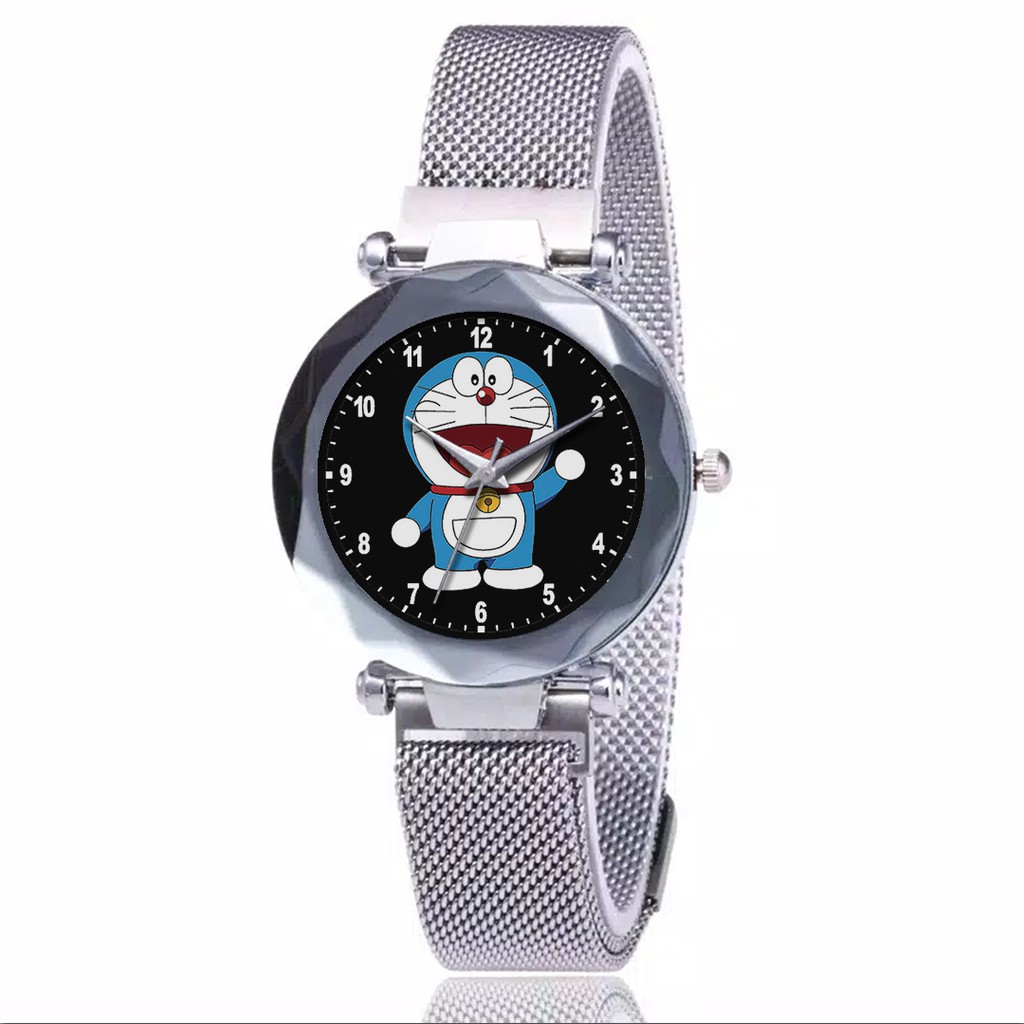 Jam Tangan Wanita Custom - DORAEMON MOTIF 4 Free Box &amp; Batre Cadangan