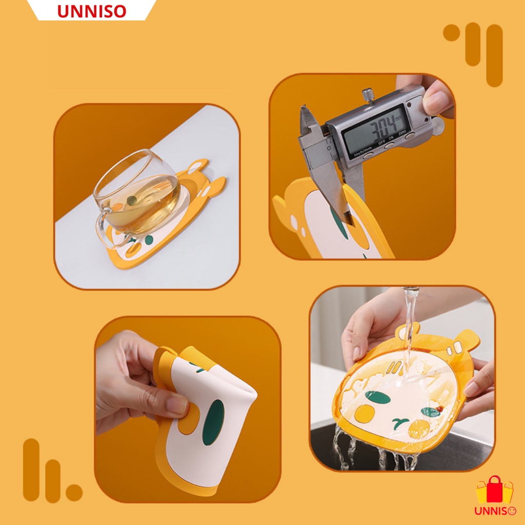 UNNISO - Tatakan Silicone Piring Anti Panas Table Pad Karakter Lucu TS1