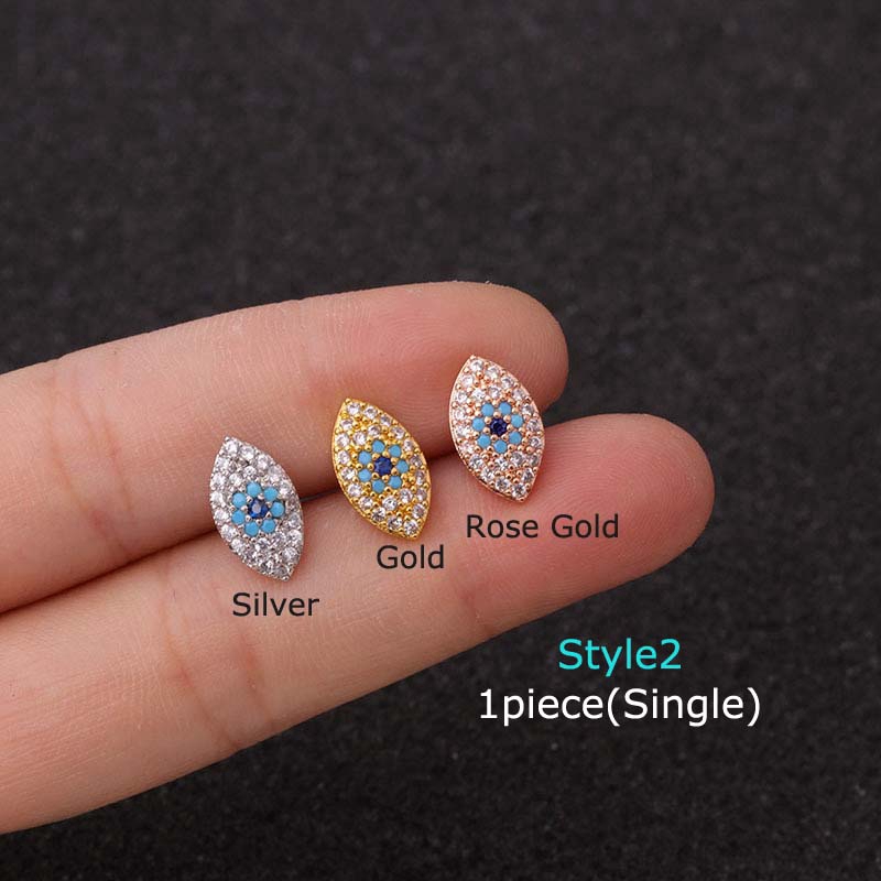 1piece Stainless Steel Earrings Cartilage Pinna Helix Piercing 20G 6mm Length