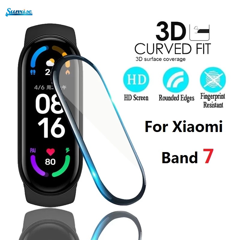 Film Pelindung Layar Transparan 3D Anti Jatuh / Sidik Jari Untuk Xiaomi Mi Band 7 / 7NFC