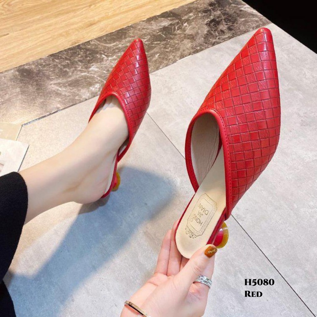 PRF RESTOCK Low Heels Slope Woven Fashion Korea H5080