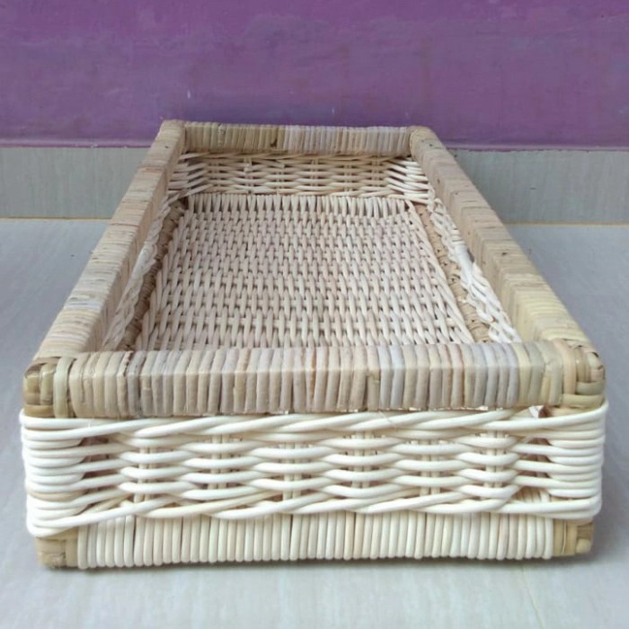 KERANJANG ROTAN PERSEGI PANJANG 50X30X10 CM