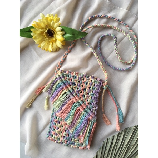 RAINBOW BAG MACRAME // TAS SLING BAG MACRAME