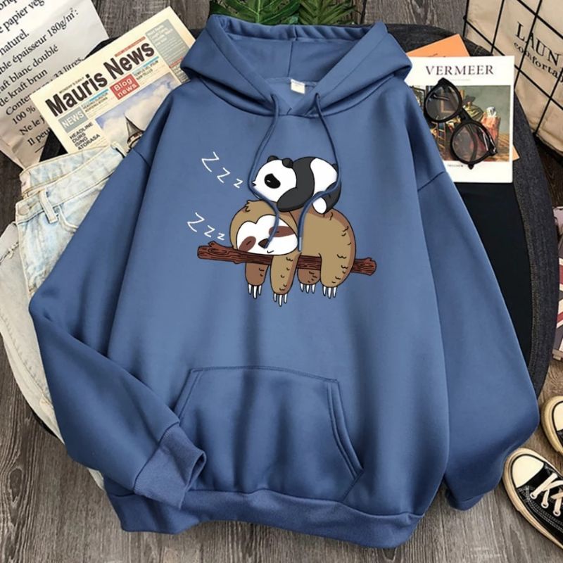 Panda lying down sweater hoddie fashion remaja