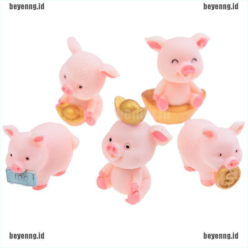 5pcs / Set Miniatur Hewan Babi Lucu Untuk Dekorasi Taman Peri