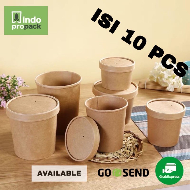 [HIGH QUALITY] Cup Kraft Paper - Eco Friendly per 10 pcs (Gosend/ Grab Express Ready)