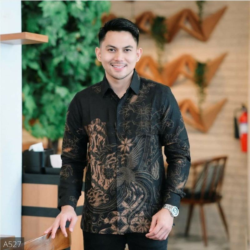 Merak Mabur Baju Kemeja Batik Exclusive Pria Lengan Pendek Bahan Katun Premium Reguler Fit Batik Mot