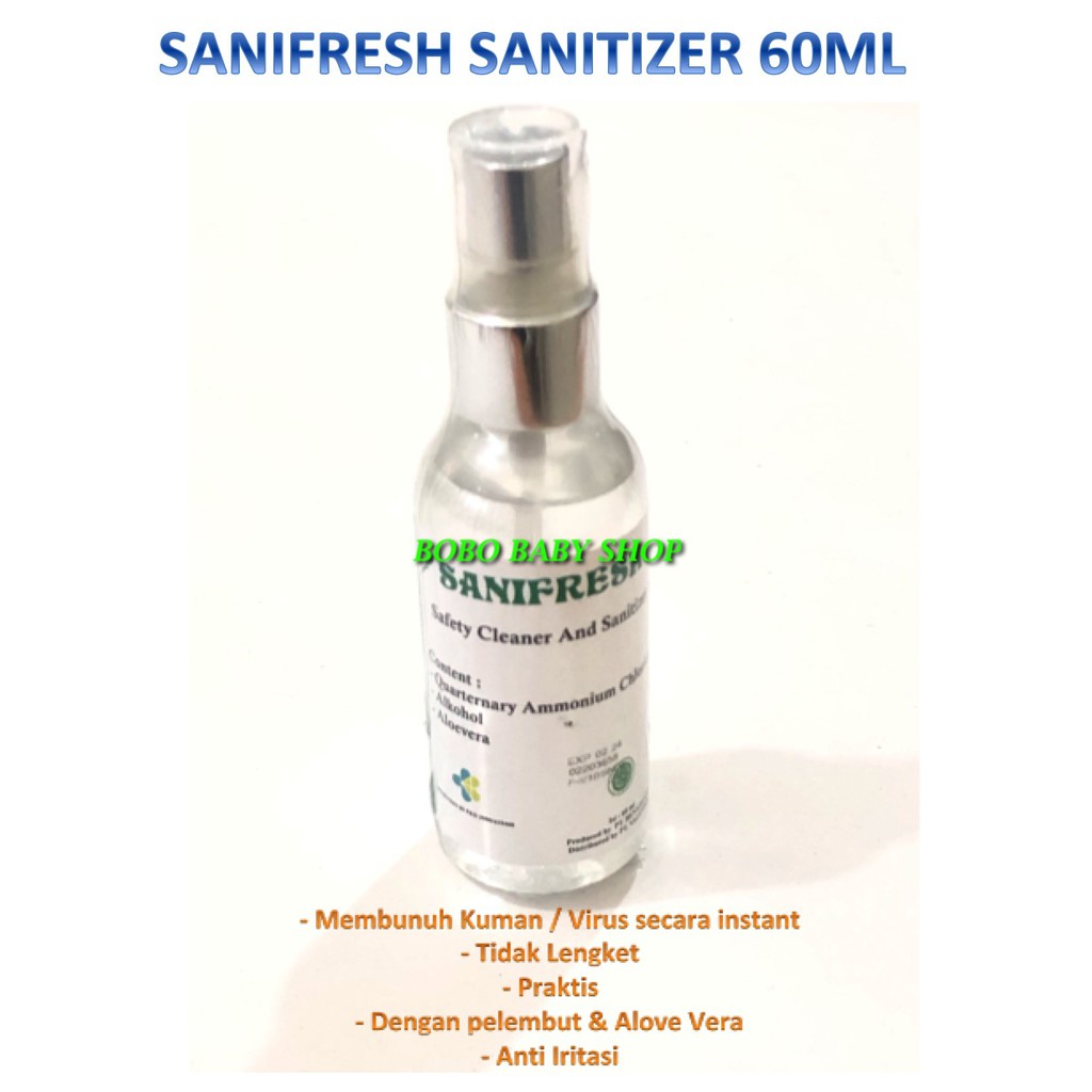 SANIFRESH 60ml Hand Sanitizer Spray - Antiseptic Anti Virus Corona
