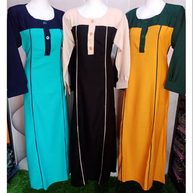 Gamis mos crepe/ baju panjang wanita /gamis polos