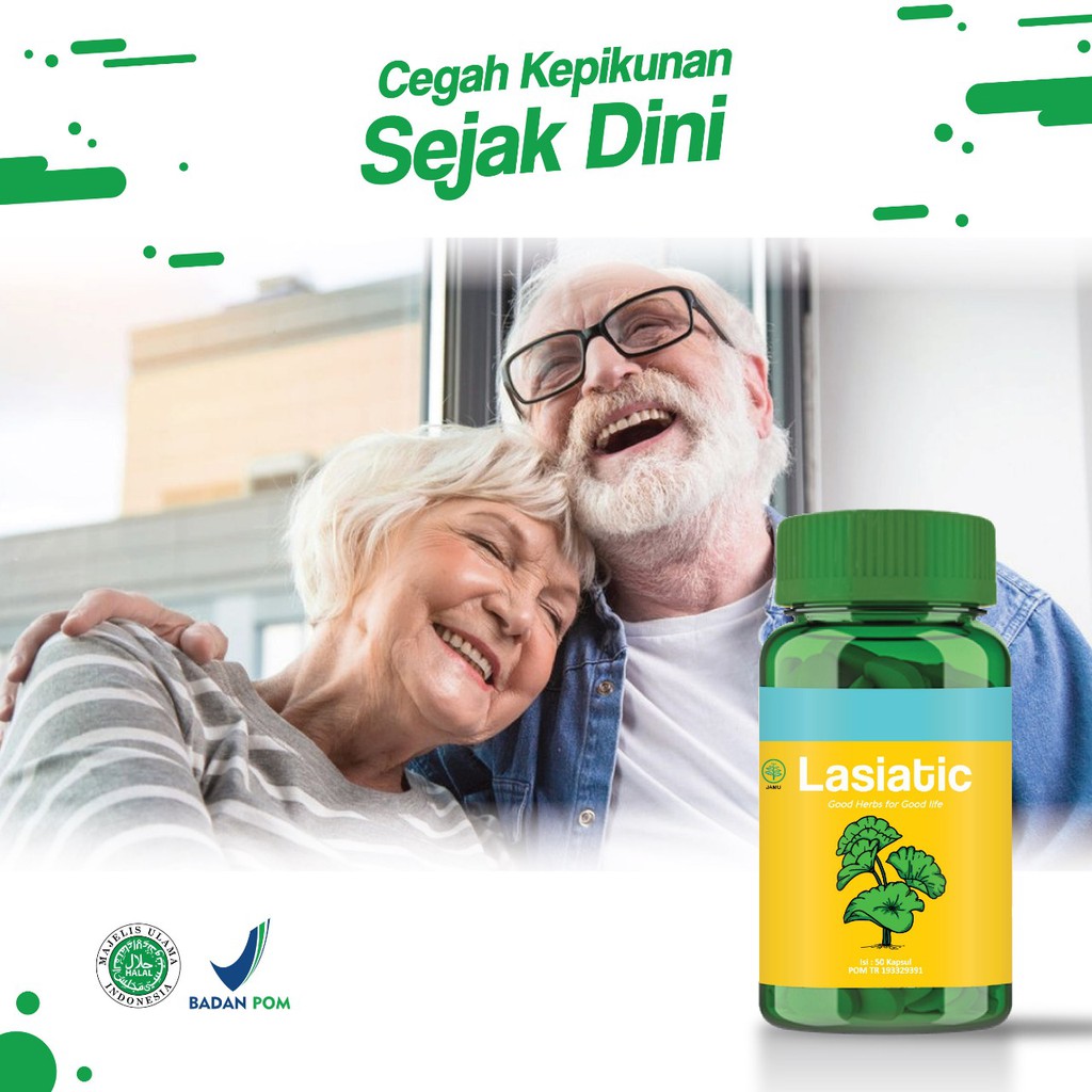 Lasiatic - Suplemen Kecerdasan Tingkatkan Daya Ingat &amp; Konsentrasi Otak Anak &amp; Dewasa Cegah Stroke Anti Aging Lancarkan Peredaran Darah Isi 50 Kapsul