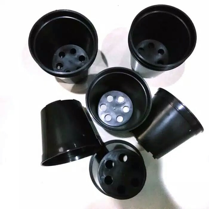 pot hitam plastik diameter 8cm bahan plastik