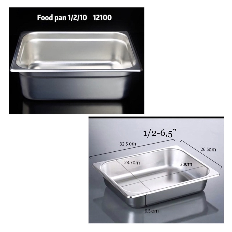 Food Pan Prasmanan Stainless 1/2 premium | Wadah lauk stainless