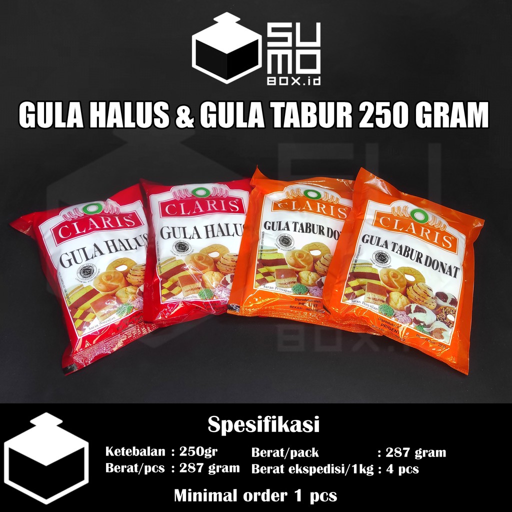 

Gula tabur donat 250gram / Gula halus claris 250gram