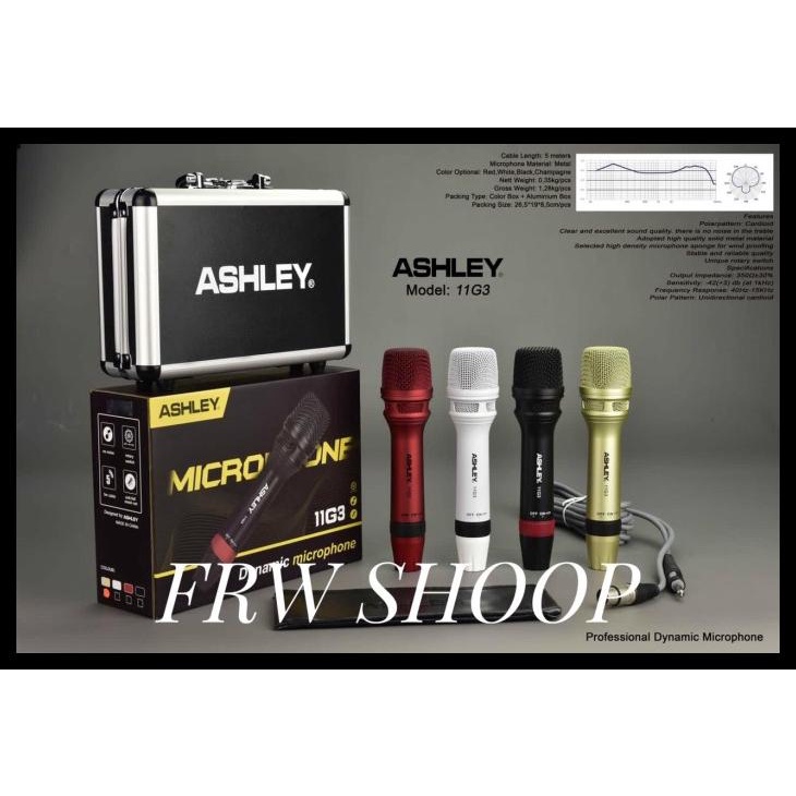 Mic Kabel Ashley 11G3 / Ashley 11 G3 Original Mic Dynamic Hardcase Kode 1413