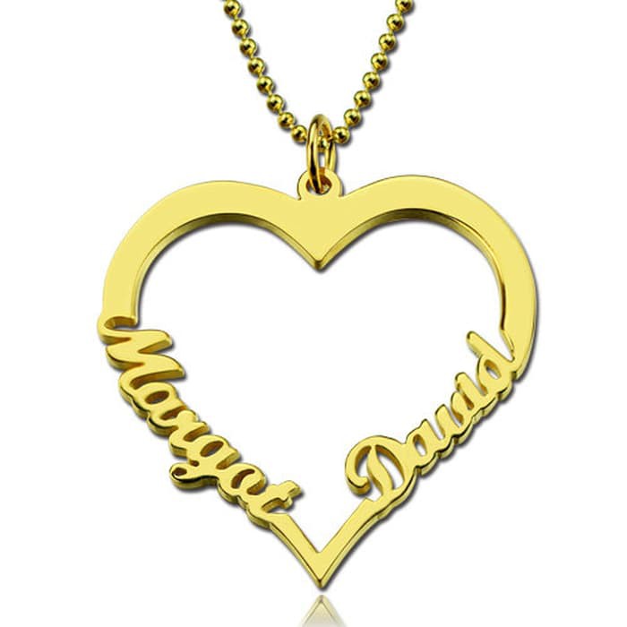 kalung liontin love gold ukir nama lapis emas asli 24 karat