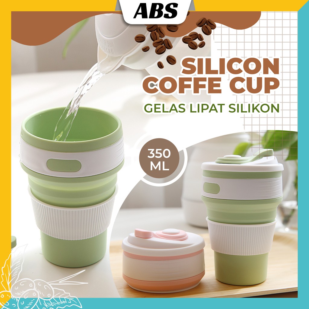 Jual Abs Silikon Coffe Cup Gelas Lipat Silikon Ml Bpa Free Shopee Indonesia