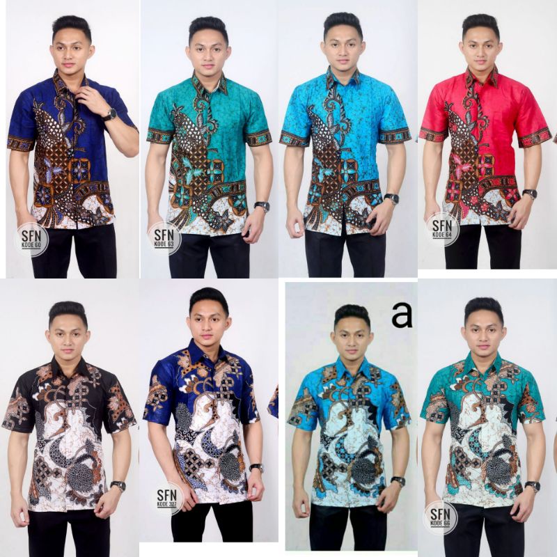 BATIK PRIA LENGAN PENDEK- ATASAN BATIK PRIA MODERN