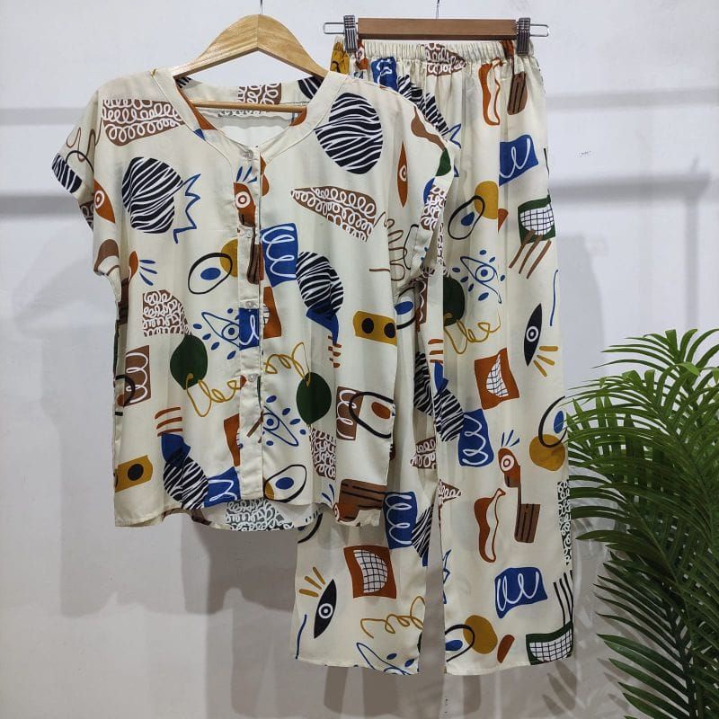 PIYAMA RAYON | PIYAMA VNECK | PIYAMA KEKINIAN | BAJU RUMAHAN-KCPD X